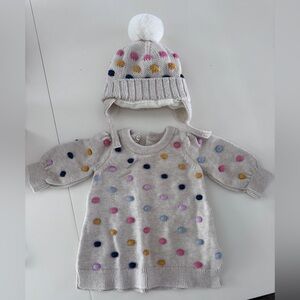 GAP Baby Cream Knit Sweater with Multicolor Dots